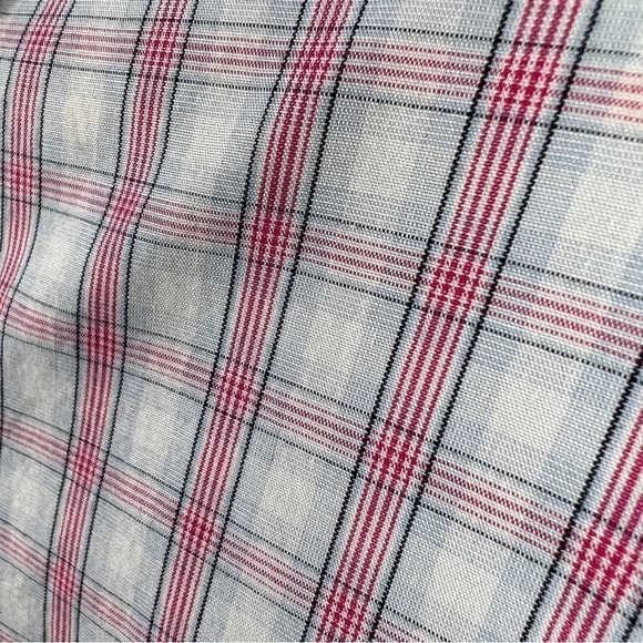 Alan Flusser Button Down Shirt Pink & Blue Plaid Long Sleeve Men's Size XXL - Picture 7 of 9